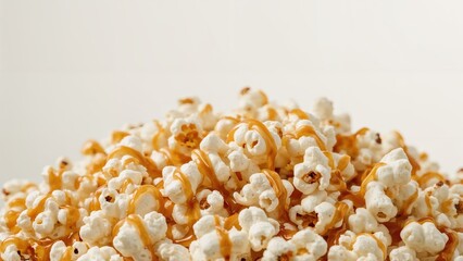Freshly Made Caramel Popcorn with Soft Background and Copy Space
