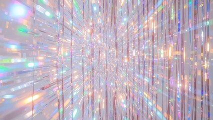 Pastel rainbow rays and shimmering iridescent prism background