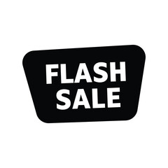 Flash sale vector sticker, retail discount label, special offer banner, promotional marketing graphic