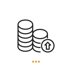 Financial Growth icon. Thin line icon vector