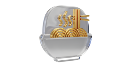  3dModern Electronic Chip with Gold Circuits