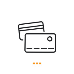 Credit Card icon. Thin line icon vector