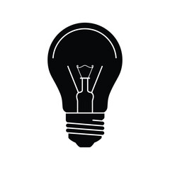 Obraz premium Detailed light bulb silhouette, symbol of new ideas, innovation, and creative solutions