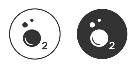 Oxygen O2 icon clipart vector designs for graphic projects