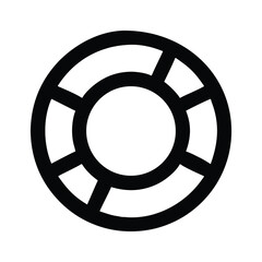 Minimalist lifebuoy and circular chart vector line icon