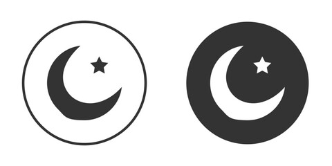 Moon and star icon clipart vector designs for graphic projects