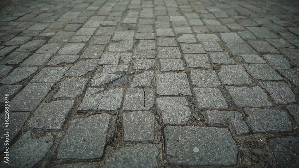 Aufkleber a pattern of grey paving blocks forms the square's floor.