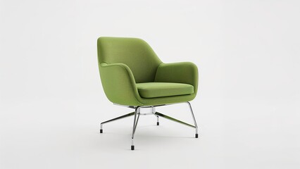 Obraz premium Isolated green swivel office chair depicted in 3D on white background