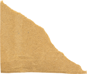 Brown torn paper texture isolated on white background for creative and artistic design projects