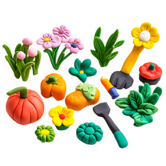 Creative Play Dough Garden Set with Vibrant Flowers and Vegetables for Fun Learning Activities