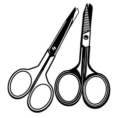 Two pairs of scissors displayed side by side on white background  