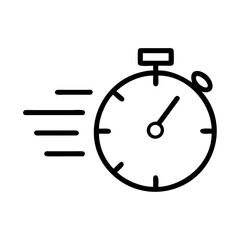 Stopwatch with motion lines indicating speed and urgency  