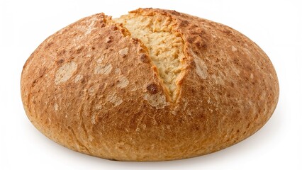 Homemade round loaf featuring a crisp, golden crust and distinctive scoring.