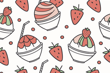 seamless pattern with cupcakes