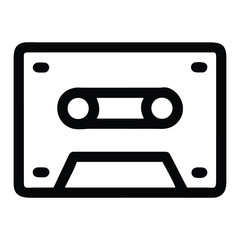 Simple line icon of a vintage audio cassette tape