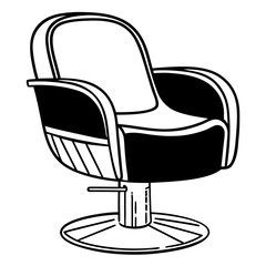 Barber chair in modern design with adjustable base and smooth lines  