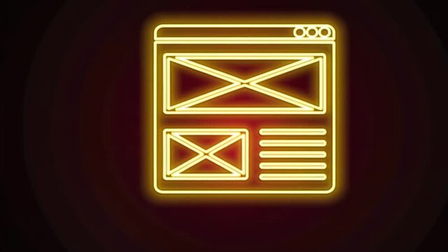 Neon Webpage Design: Golden Website Layout
