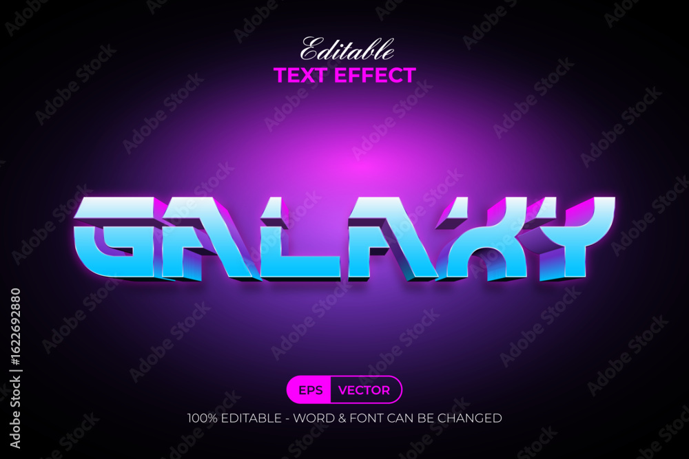 Poster galaxy text effect 3d gradient style. editable text effect.