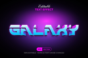 Naklejka na ściany i meble Galaxy Text Effect 3D Gradient Style. Editable Text Effect.