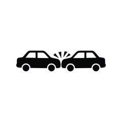 Car accident rear end collision vector. Two automobiles crashing, traffic crash, vehicle damage, and insurance icon.