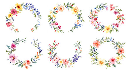 Spring and summer watercolor flower element vector set. Watercolor hand painted botanical floral, daisy, wildflower, eucalyptus leaves. Design for wallpaper, poster, banner, card, print, website.