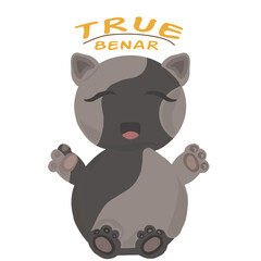 Illustration of grey cast for flashcard or cover book