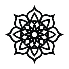 Intricate Black Mandala for Spiritual Harmony and Meditation