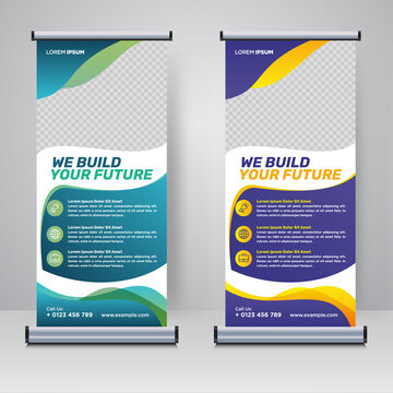 Corporate rollup or X banner design template	
