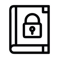 Locked book icon symbolizing secret information and confidentiality.