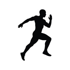 Silhouette of a male sprinter, running and sports performance illustration