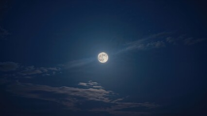 Enjoy the stunning view of the Full Moon against a clear sky.