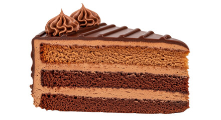 Isolated Chocolate Cake Slice
