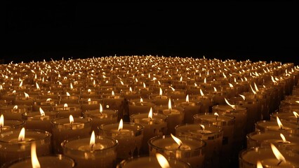Fototapeta premium Many candles ablaze together