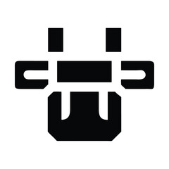 Minimalist icon of a tactical plate carrier vest, military body armor symbol