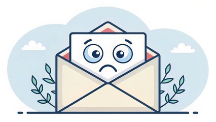 Stylized alert symbol with expressive facial twist, suggesting overlooked or emotional notifications
