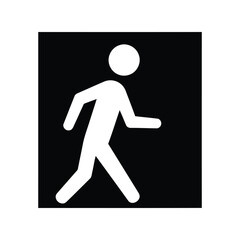 Exit sign with a running man and arrow, emergency evacuation icon