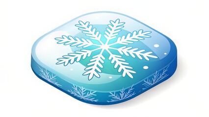 Stylized icy emoji with glossy gradient and frost, perfect for wintry or cold-related themes