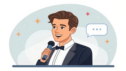 Energetic presenter avatar with enthusiastic gesture, ideal for tutorials or promotional tools