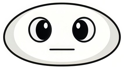 Simplified emoji with hollow eyes and blank look, suitable for mysterious or neutral reaction visuals