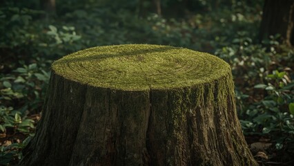 Decorative tree trunk cross-section for garden design