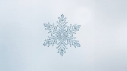 Minimalistic transparent background highlighting a solitary frost crystal.