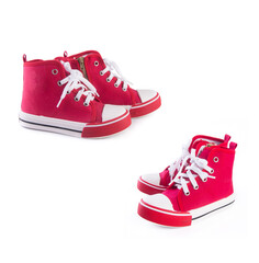red sport shoes