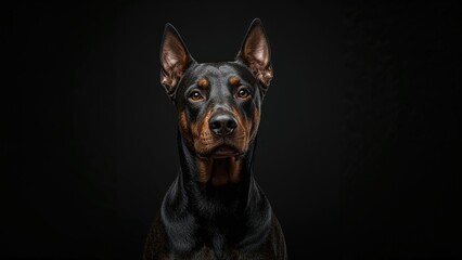 Obraz premium Stunning doberman portrait with trimmed ears