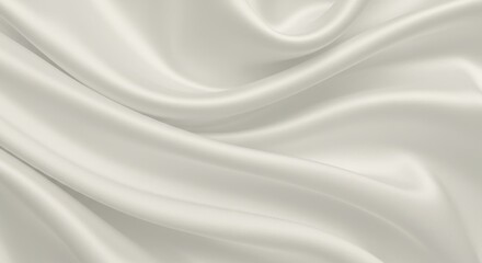 Fototapeta premium Ivory White Silk Fabric Texture with Soft Waves and Elegant Flow – Luxury Abstract Background 