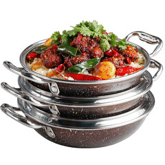 Speckled Granite Cooking Pots: Stackable, Durable Kitchenware Set
