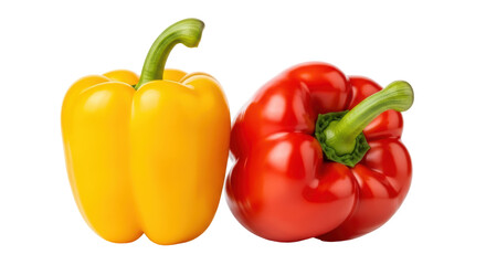 Isolated Yellow and red bell peppers
