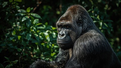 Close-up of a male gorilla - Ruler of the gorilla pack