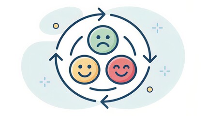 Emotional alert symbol merging function and expression, ideal for inbox or notification-based systems