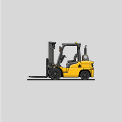 Industrial Forklift Truck icon logo flat vector design