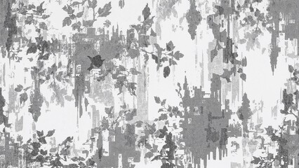 A vintage abstract art piece featuring a single white sheet decorated with an old-fashioned pattern, serving as a captivating backdrop texture for a retro-inspired poster design.